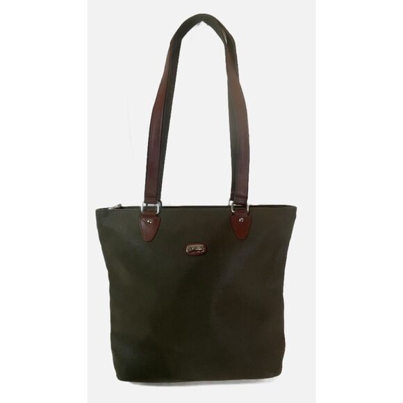 Boyt Tote Carryall Brown Faux Pebbled Leather Double Handle Shoulder Bag Purse - Picture 1 of 15